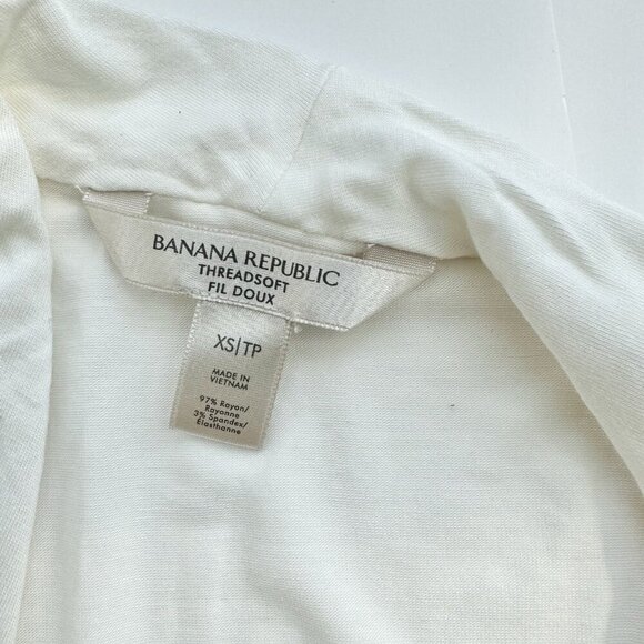 Banana Republic Threadsoft Ivory Long Sleeves Wrap Top Size XS - Picture 10 of 11